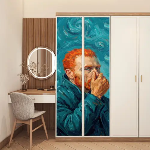 Portret - Klassiek - Blauw deurposter klein -sfeer3