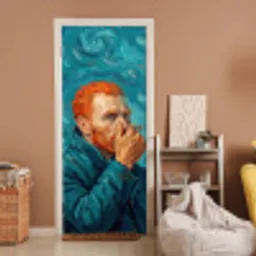Portret - Klassiek - Blauw deurposter klein -sfeer1