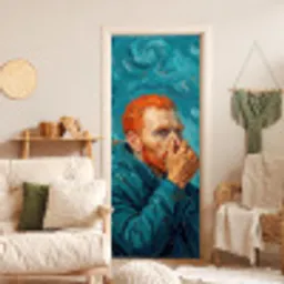 Portret - Klassiek - Blauw deurposter klein -sfeer2