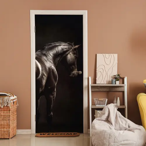 Krachtig - Paard - Donker deurposter klein -sfeer1