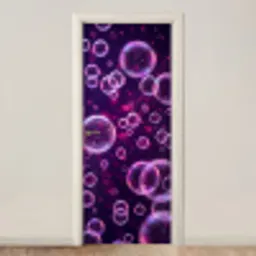 Paars - Bubbels - Schuim deurposter klein -3d_beige