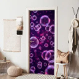 Paars - Bubbels - Schuim deurposter klein -sfeer6