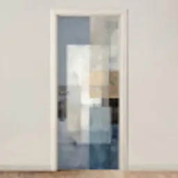 Rechthoeken - Abstract - Blauw deurposter klein -3d_beige