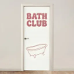 Retro - Bad - Roze deurposter klein -3d_beige