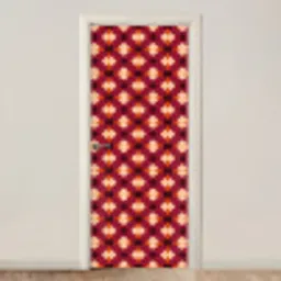 Retro - Patroon - Kleurrijk deurposter klein 289 -3d_beige
