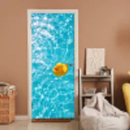 Badeend - Dobberen - Blauw deurposter klein -sfeer1