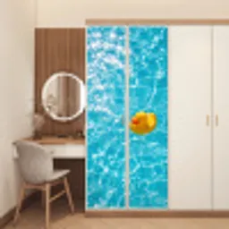 Badeend - Dobberen - Blauw deurposter klein -sfeer3