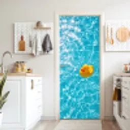 Badeend - Dobberen - Blauw deurposter klein -sfeer5