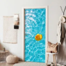 Badeend - Dobberen - Blauw deurposter klein -sfeer6