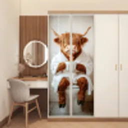 Schotse Hooglander - WC - Badjas - Modern - Dieren deurposter klein -sfeer3
