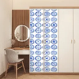 Borden - Bloemen - Patroon - Blauw deurposter klein 289 -sfeer3