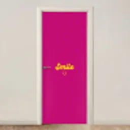 Smile - Stippen - Roze deurposter klein -3d_beige