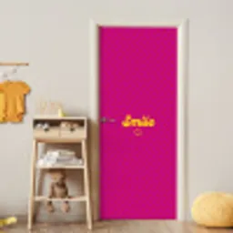 Smile - Stippen - Roze deurposter klein -sfeer4