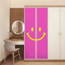 Smiley - Vrolijk - Roze deurposter klein -sfeer3