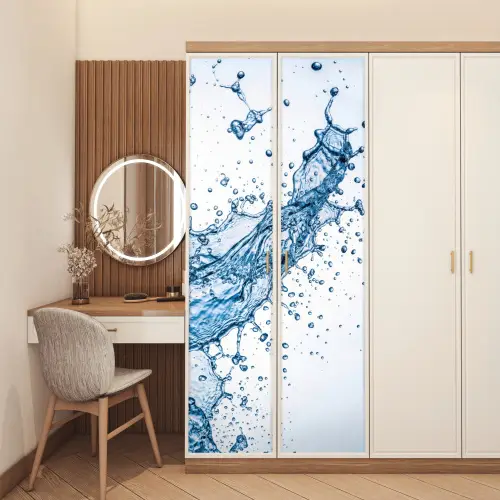 Spash - Water - Blauw deurposter klein -sfeer3