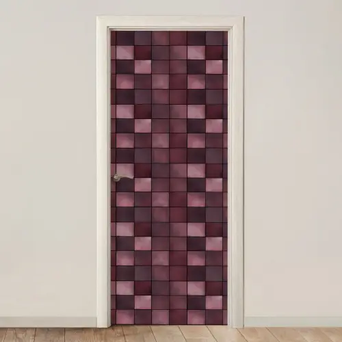 Vierkant - Tegel - Patroon - Paars deurposter klein 289 -3d_beige