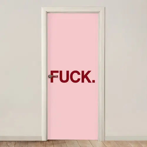 Statement - Krachtig - Roze deurposter klein -3d_beige