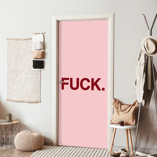 Statement - Krachtig - Roze deurposter klein -sfeer6
