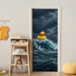 Storm - Badeend - Golven deurposter klein -sfeer4