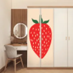 Aardbei - Rood - Modern - Boho deurposter klein -sfeer3