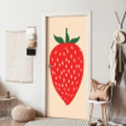 Aardbei - Rood - Modern - Boho deurposter klein -sfeer6
