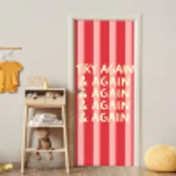 Strepen - Rood - Try again deurposter klein -sfeer4