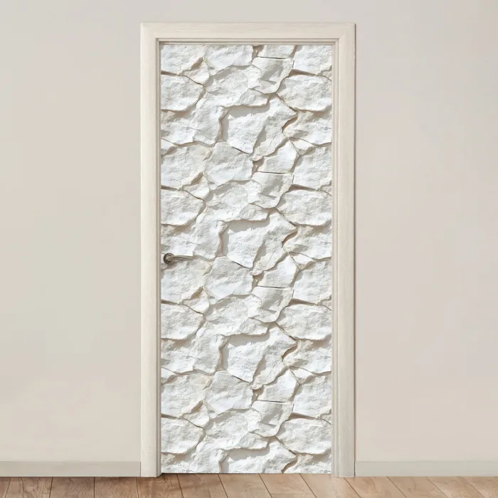 Structuur - Rots - Wit deurposter klein 289 -3d_beige