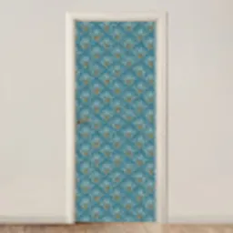 Symmetrisch - Patroon - Blauw deurposter klein 289 -3d_beige