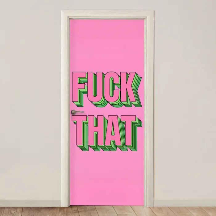 Tekst - Bold - Roze deurposter klein -3d_beige