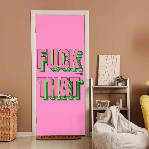 Tekst - Bold - Roze deurposter klein -sfeer1