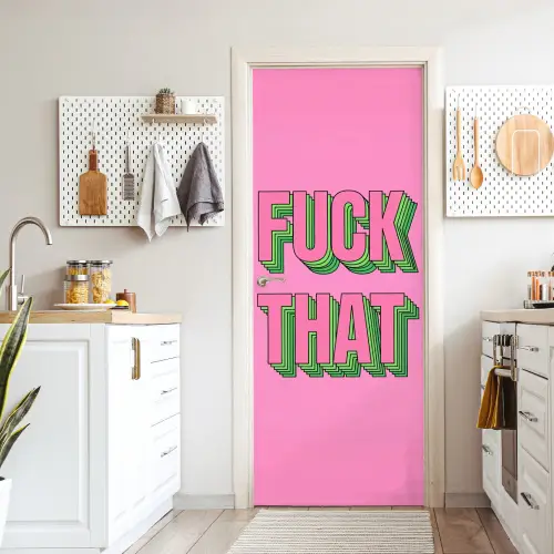Tekst - Bold - Roze deurposter klein -sfeer5