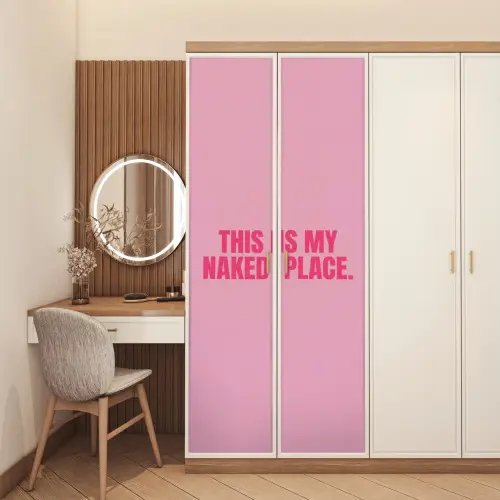 Tekst - Modern - Roze deurposter klein -sfeer3