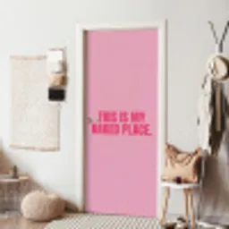 Tekst - Modern - Roze deurposter klein -sfeer6