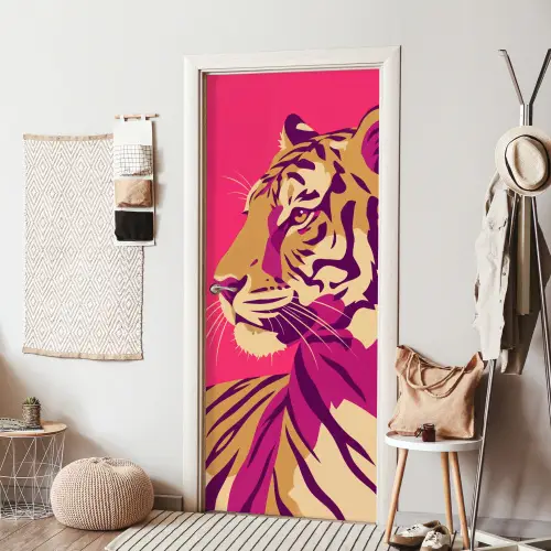 Tijger - Modern - Neon deurposter klein -sfeer6