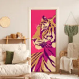 Tijger - Modern - Neon deurposter klein -sfeer2