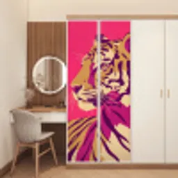 Tijger - Modern - Neon deurposter klein -sfeer3