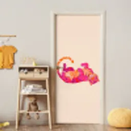 Tijger - Roze - Oranje deurposter klein -sfeer4