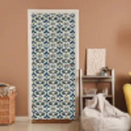 Tegel - Patroon - Blauw - Beige deurposter klein 289 -sfeer1