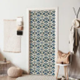 Tegel - Patroon - Blauw - Beige deurposter klein 289 -sfeer6