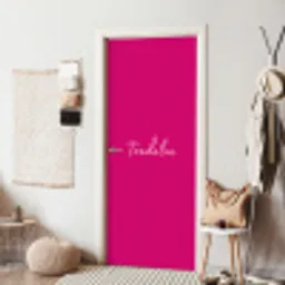 Toedeloe - Roze deurposter klein -sfeer6