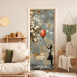 Boom - Graffiti - Banksy Style - Balloon Girl deurposter klein -sfeer2