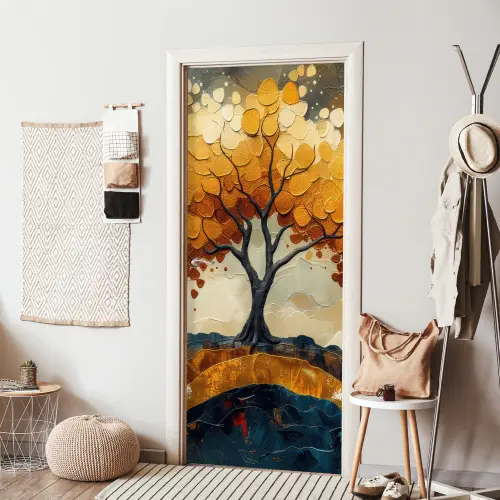 Boom - Natuur - Goud - Modern deurposter klein -sfeer6