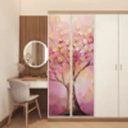 Boom - Roze - Goud - Modern deurposter klein -sfeer3