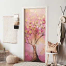 Boom - Roze - Goud - Modern deurposter klein -sfeer6