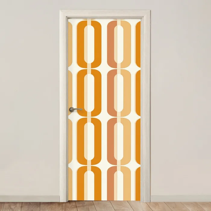 U-vorm - Retro - Oranje deurposter klein 289 -3d_beige