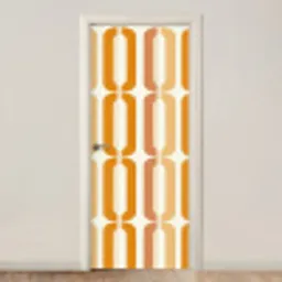 U-vorm - Retro - Oranje deurposter klein 289 -3d_beige