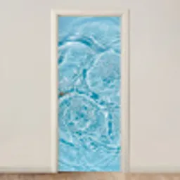 Water - Blauw - bubbels deurposter klein -3d_beige