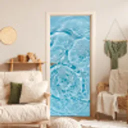 Water - Blauw - bubbels deurposter klein -sfeer2