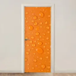 Water - Druppels - Oranje deurposter klein -3d_beige