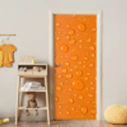 Water - Druppels - Oranje deurposter klein -sfeer4